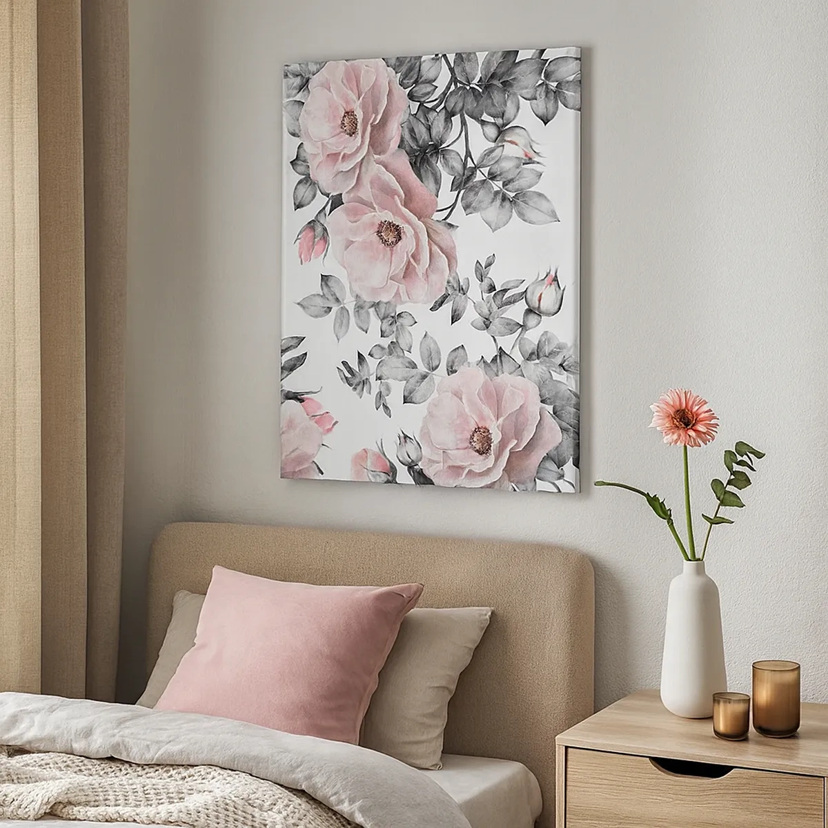 Quadro em tela - Perder-se nas rosas - 50x70 cm