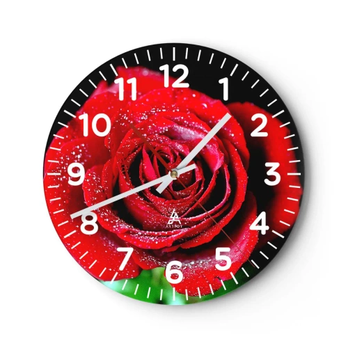 Relógio de parede - Relógio em vidro - Isso é amor - 40x40 cm