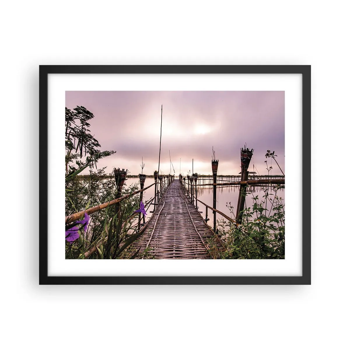 Pôster com moldura preta - Paz e tranquilidade da Ásia - 50x40 cm