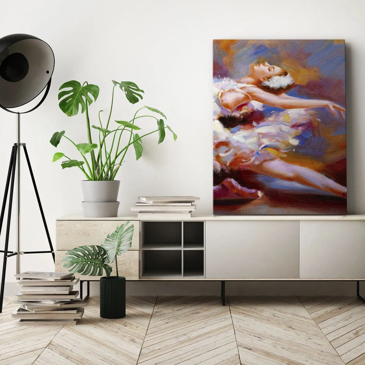 Quadro em tela - A graça do cisne - 80x120 cm