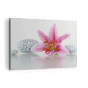Quadro em tela - Estudo em rosa, cinza e branco - 100x70 cm