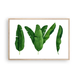 Pôster com moldura de carvalho claro - Simetria verde - 91x61 cm