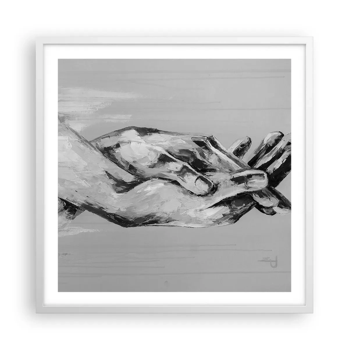 Pôster em moldura branca - Início... - 60x60 cm