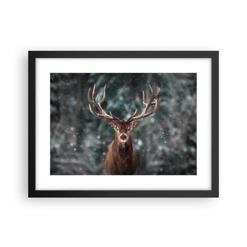 Pôster com moldura preta - O rei coroado da floresta  - 40x30 cm