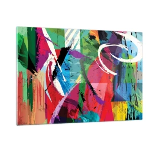 Quadro em vidro - Rápido, vivo e animado - 120x80 cm