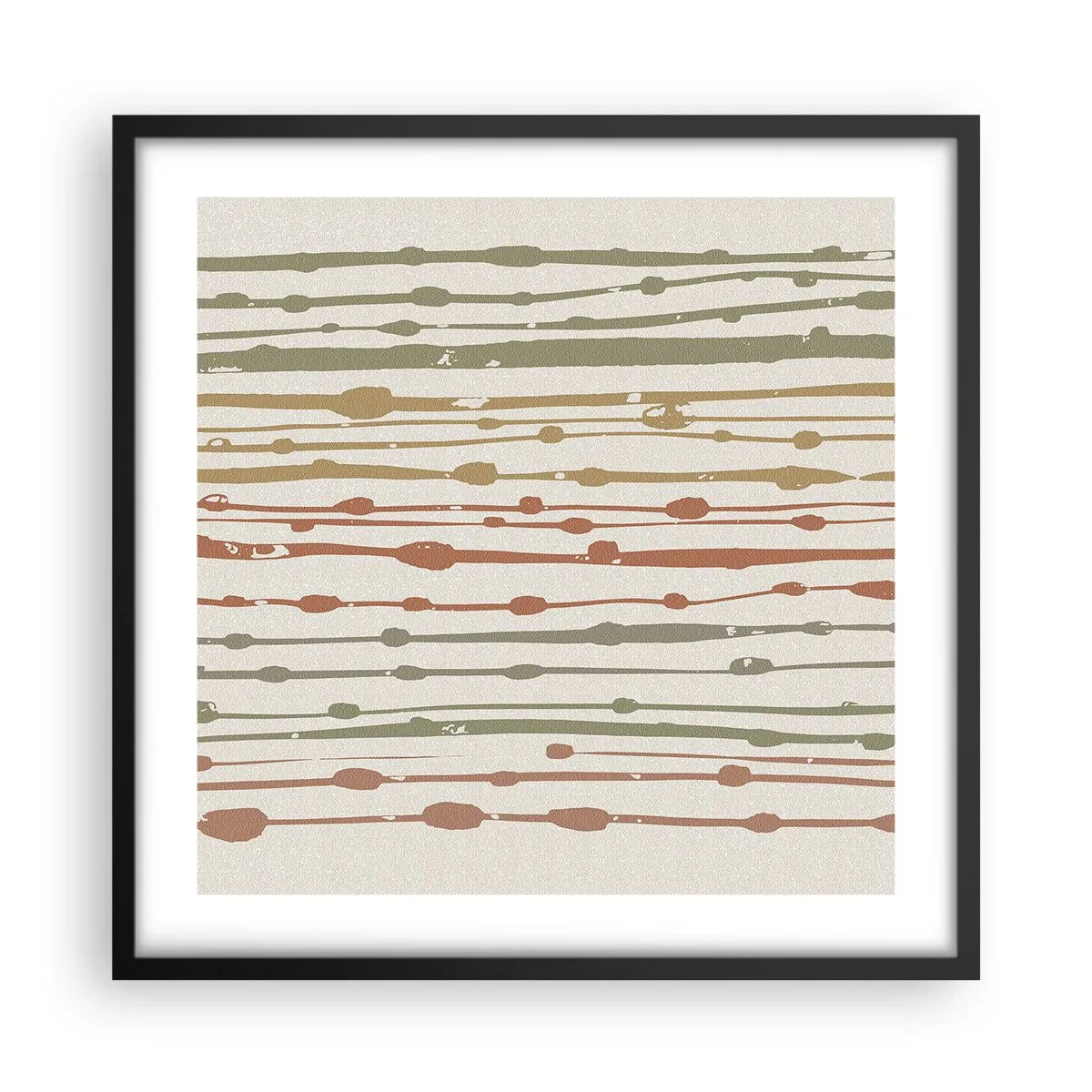 Pôster com moldura preta - Notação musical de cores - 50x50 cm