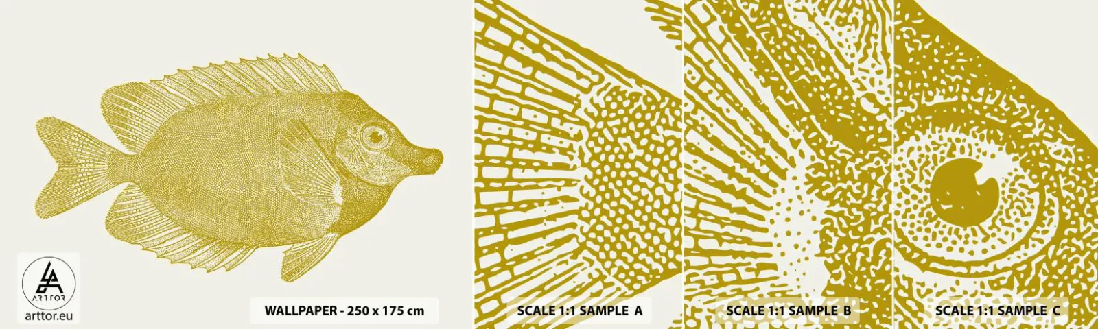 Amostra de Papel de Parede Standard Eco - Peixe e pronto - Peixe, Beira-mar, Animal - 100x30 cm