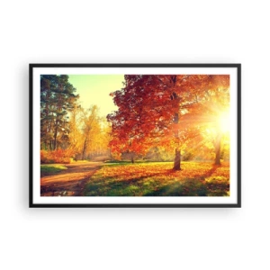 Pôster com moldura preta - O vermelho é lindo - 91x61 cm