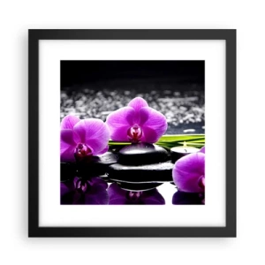 Pôster com moldura preta - Afogar-se na paz e sossego - 30x30 cm