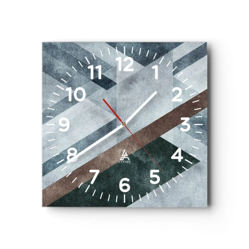 Relógio de parede - Relógio em vidro - Elegância sofisticada da geometria - 40x40 cm