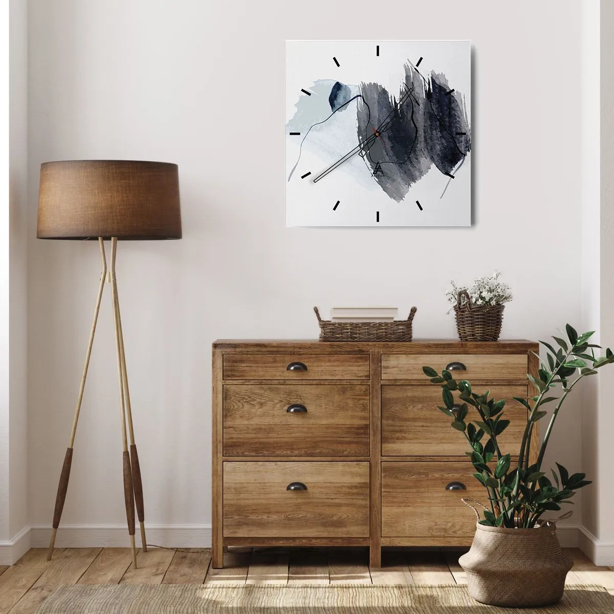 Relógio de parede - Relógio em vidro - Intensidade e movimento - 30x30 cm