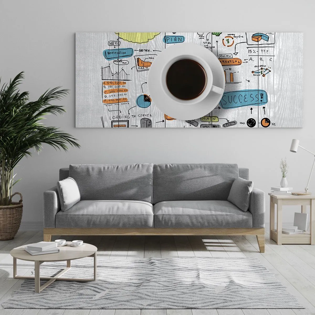 Quadro em vidro - Tempo para uma pausa - 140x50 cm