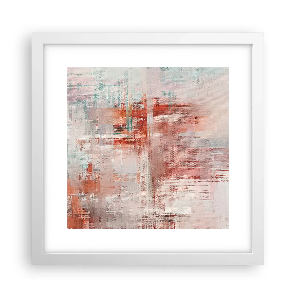 Pôster em moldura branca - Nebuloso. Mas rosa - 30x30 cm