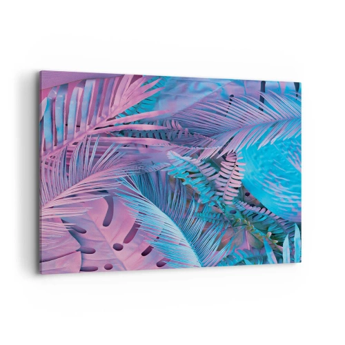 Quadro em tela - Trópicos em rosa e azul - 100x70 cm