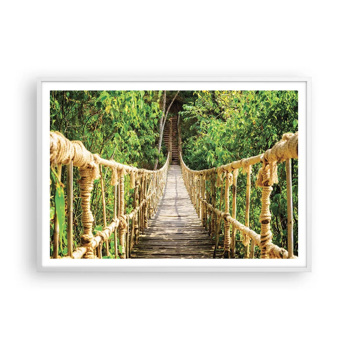 Pôster em moldura branca - Suspenso na vegetação - 100x70 cm