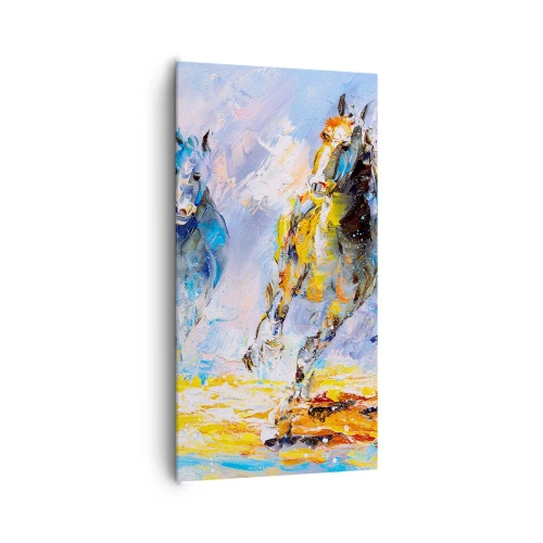 Quadro em tela - Galopando através do brilho - 65x120 cm