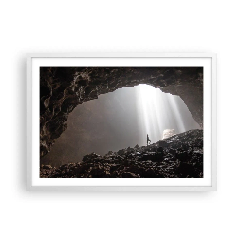 Pôster em moldura branca - Gruta luminosa - 70x50 cm