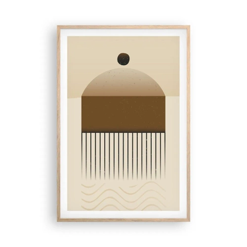 Pôster com moldura de carvalho claro - Diferentes estados - 61x91 cm