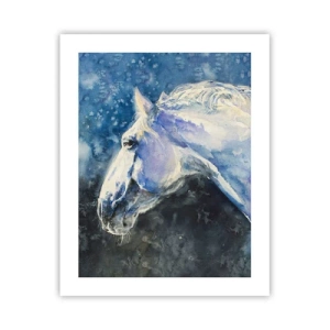 Pôster - Retrato com um brilho azul - 40x50 cm