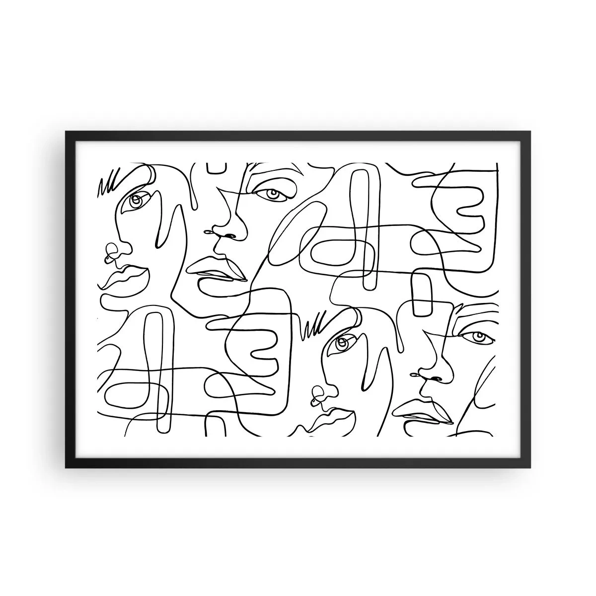 Pôster com moldura preta - Em emoções emaranhadas - 70x50 cm