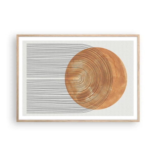 Pôster com moldura de carvalho claro - Composição solar - 100x70 cm