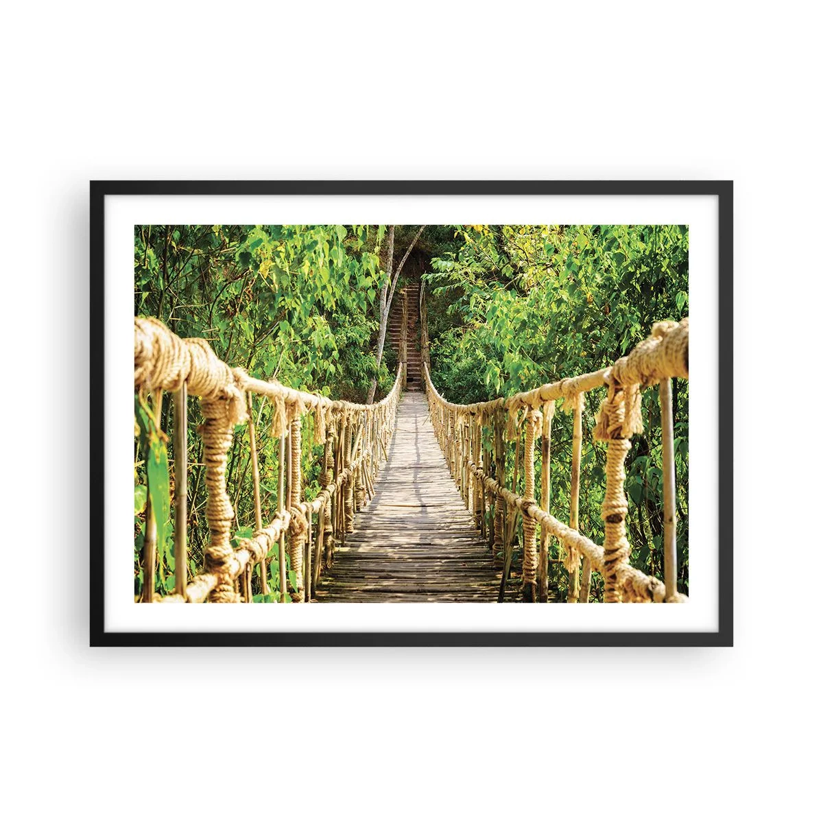 Pôster com moldura preta - Suspenso na vegetação - 70x50 cm