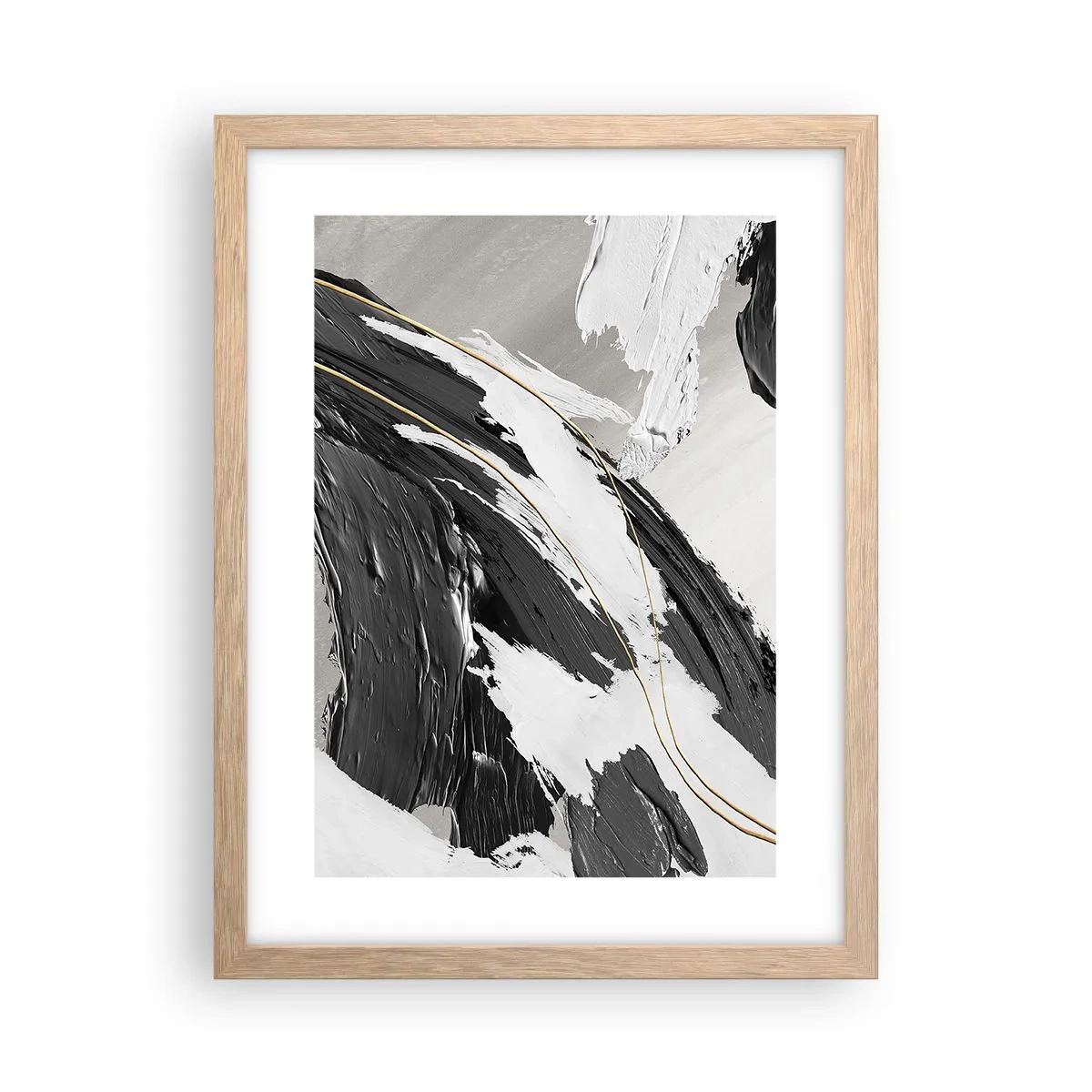 Pôster com moldura de carvalho claro - Abstração em grande escala - 30x40 cm