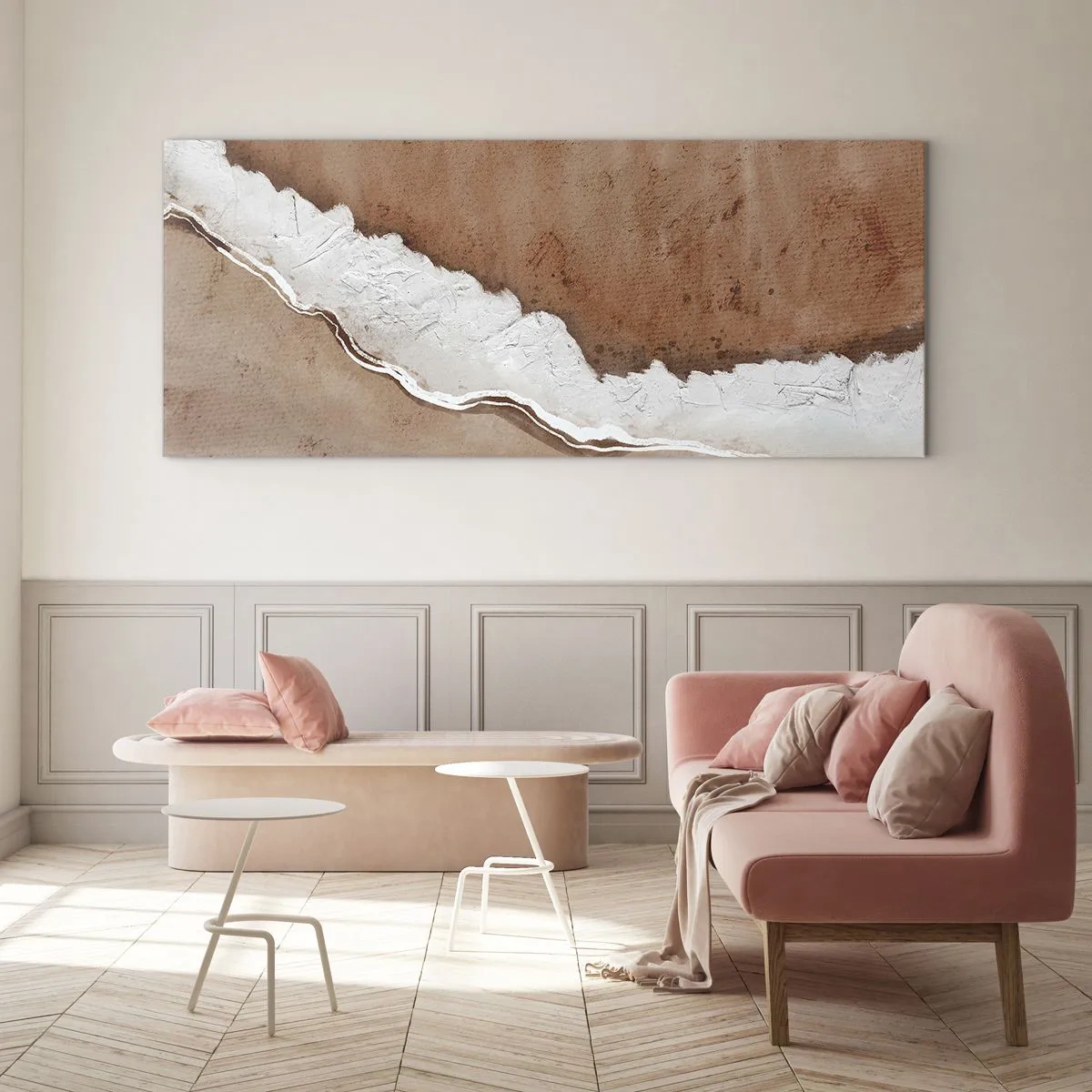 Quadro em vidro - Nas cores da terra - 100x40 cm