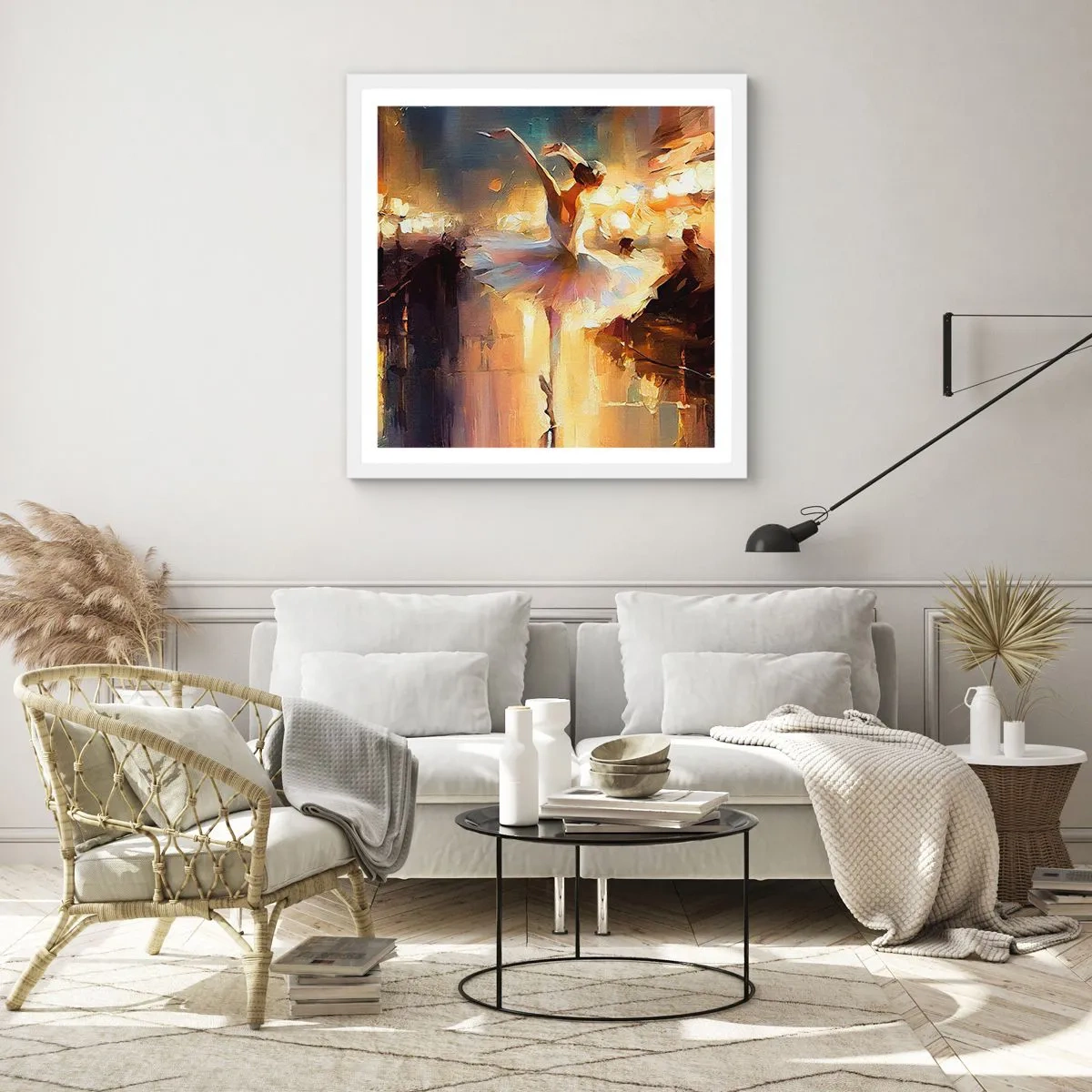 Pôster em moldura branca - Milagre na rua - 40x40 cm