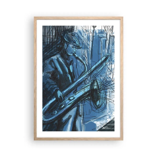 Pôster com moldura de carvalho claro - Rapsódia Urbana - 50x70 cm