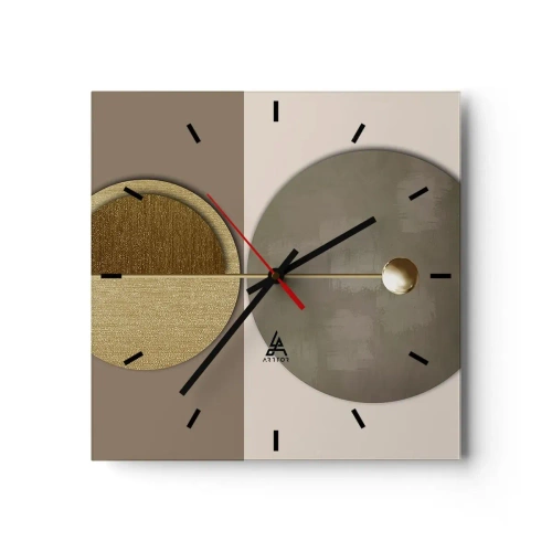 Relógio de parede - Relógio em vidro - Equilíbrio perfeito - 30x30 cm