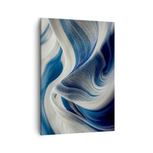 Quadro em tela - A fluidez do azul e do branco - 50x70 cm