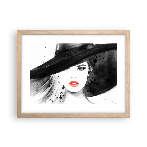 Pôster com moldura de carvalho claro - Dama de Preto - 40x30 cm