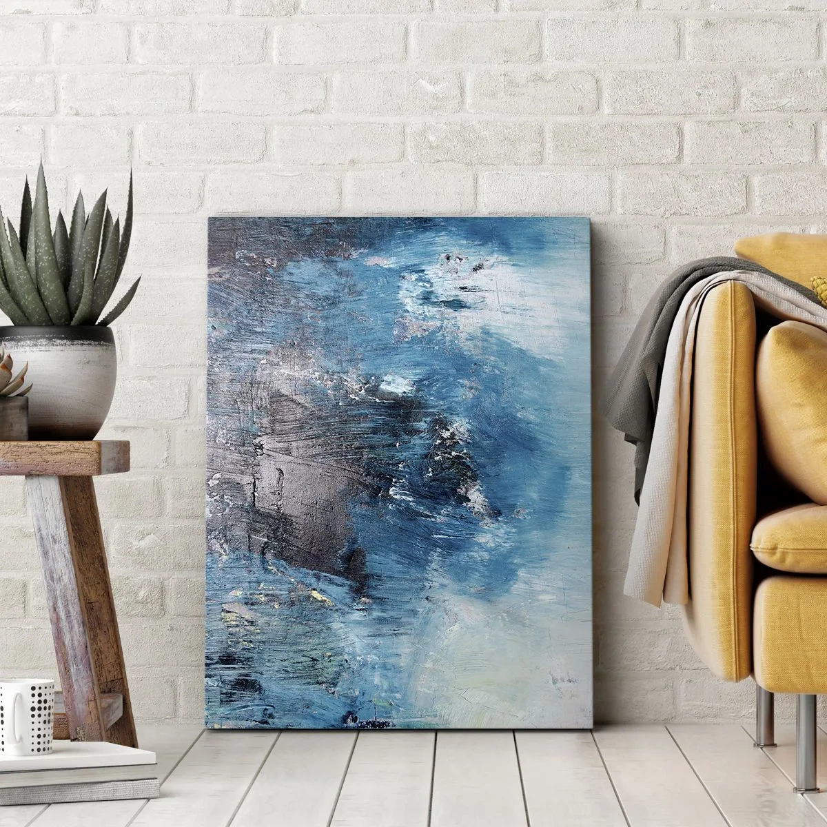 Quadro em tela - Rapsódia em azul - 50x70 cm