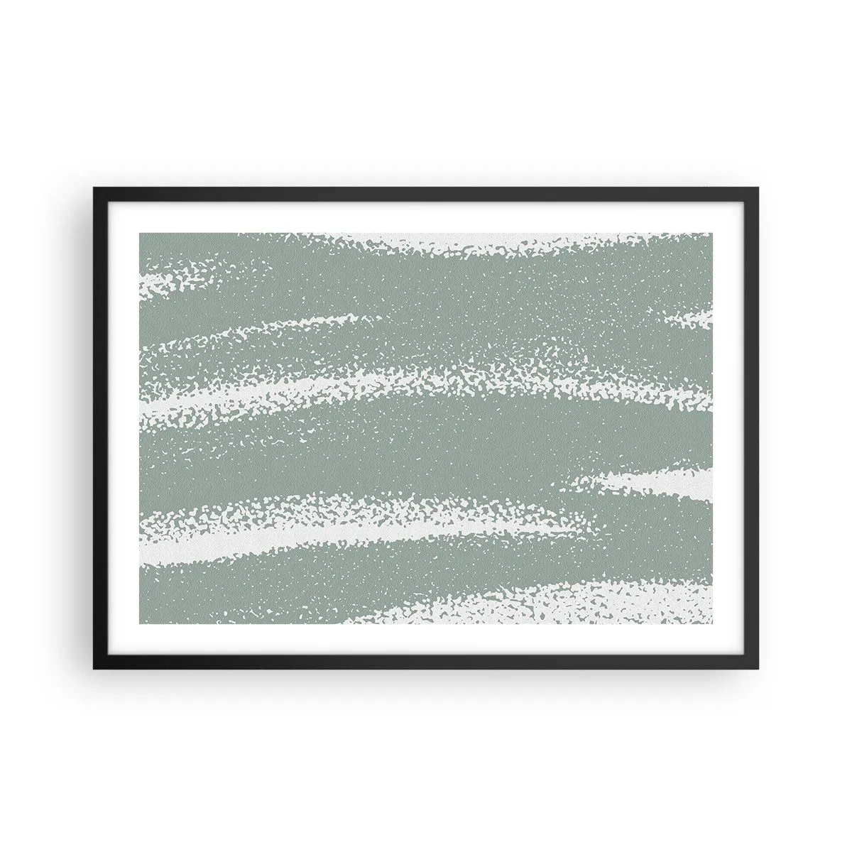 Pôster com moldura preta - Abstração em um clima de inverno - 70x50 cm