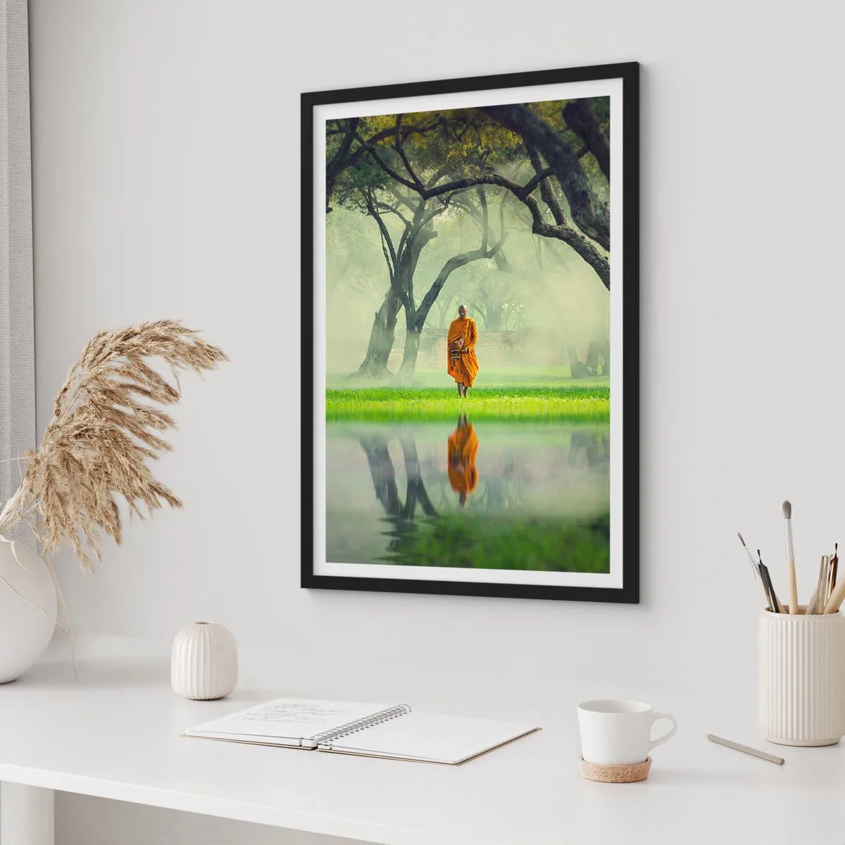 Pôster com moldura preta - A caminho da iluminação - 40x50 cm