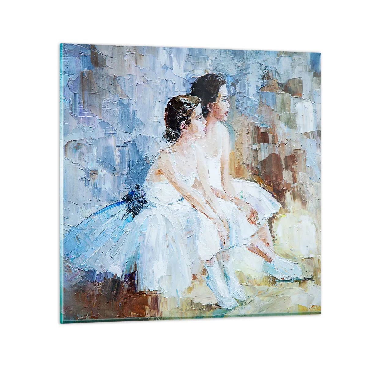 Quadro em vidro - O descanso dos jovens cisnes - 30x30 cm