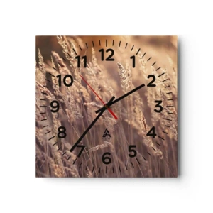 Relógio de parede - Relógio em vidro - Pronto para receber o outono - 40x40 cm