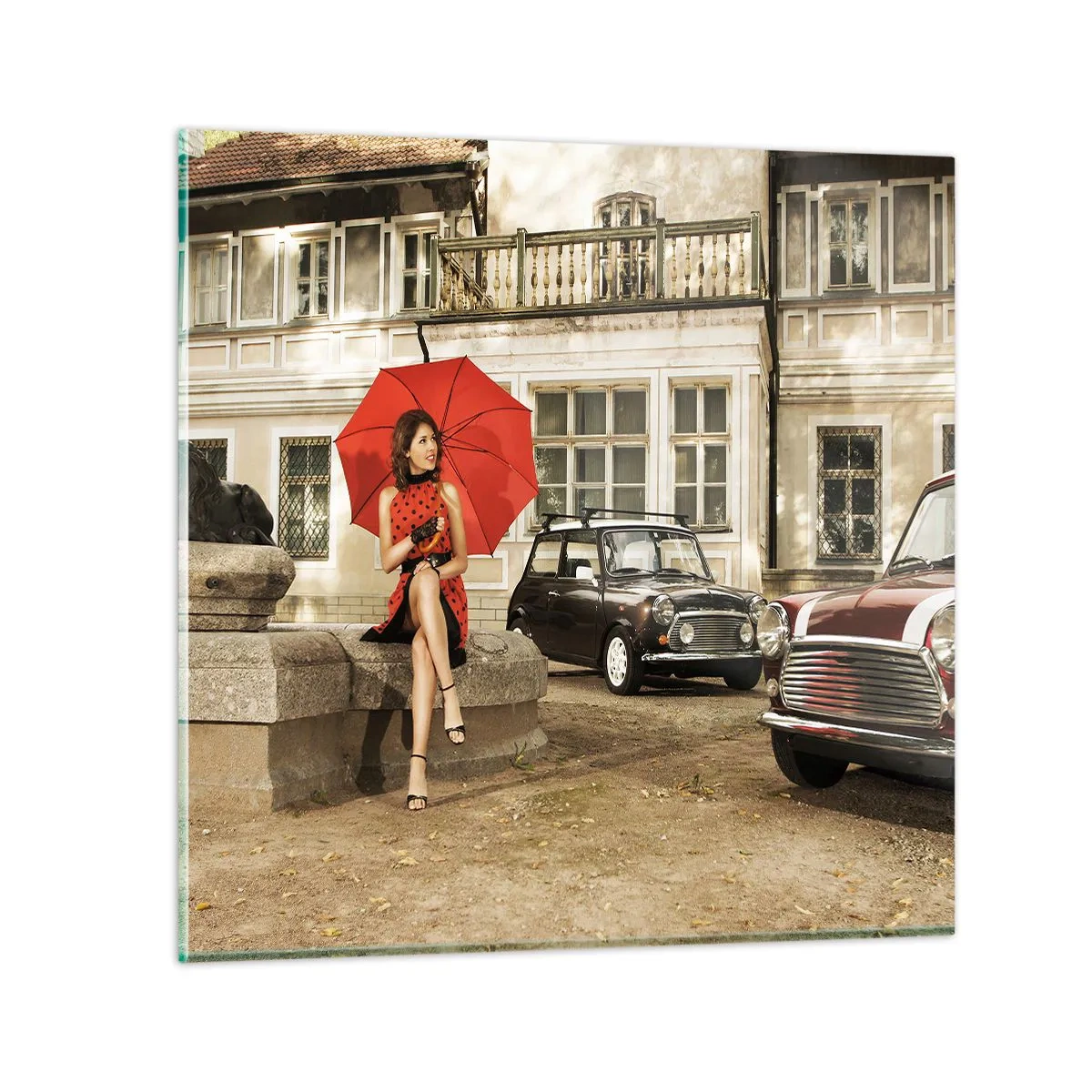 Quadro em vidro - Mini-viagem sentimental - 30x30 cm