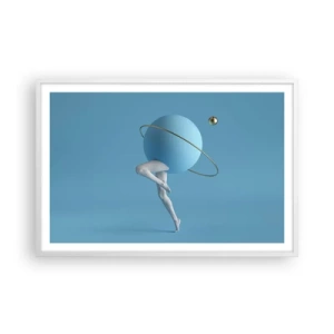 Pôster em moldura branca - Planetas a enlouquecer - 91x61 cm