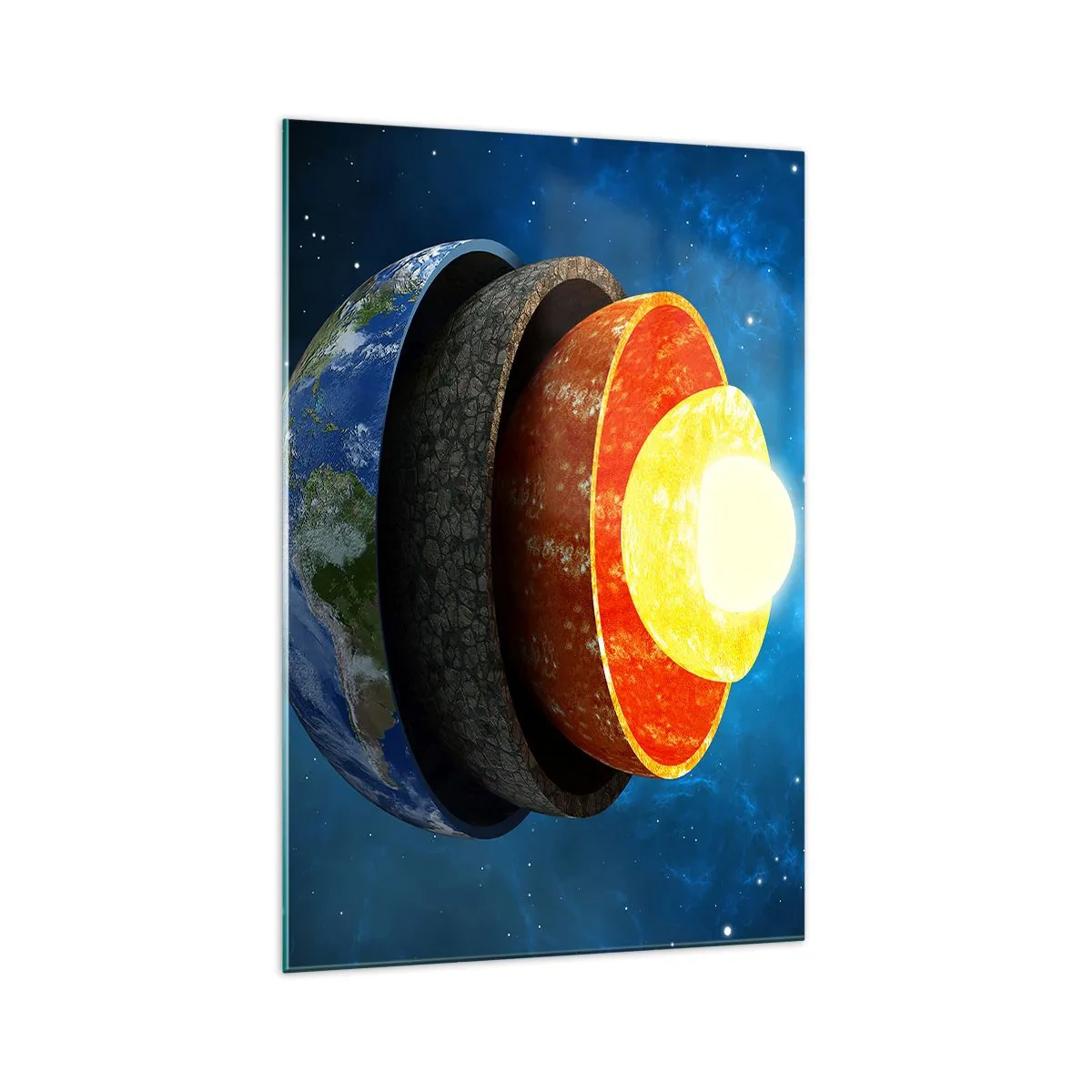 Quadro em vidro - Viagem ao centro da Terra - 70x100 cm