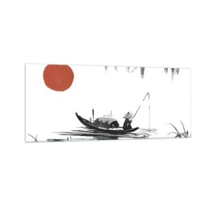 Quadro em vidro - Tarde asiática - 100x40 cm