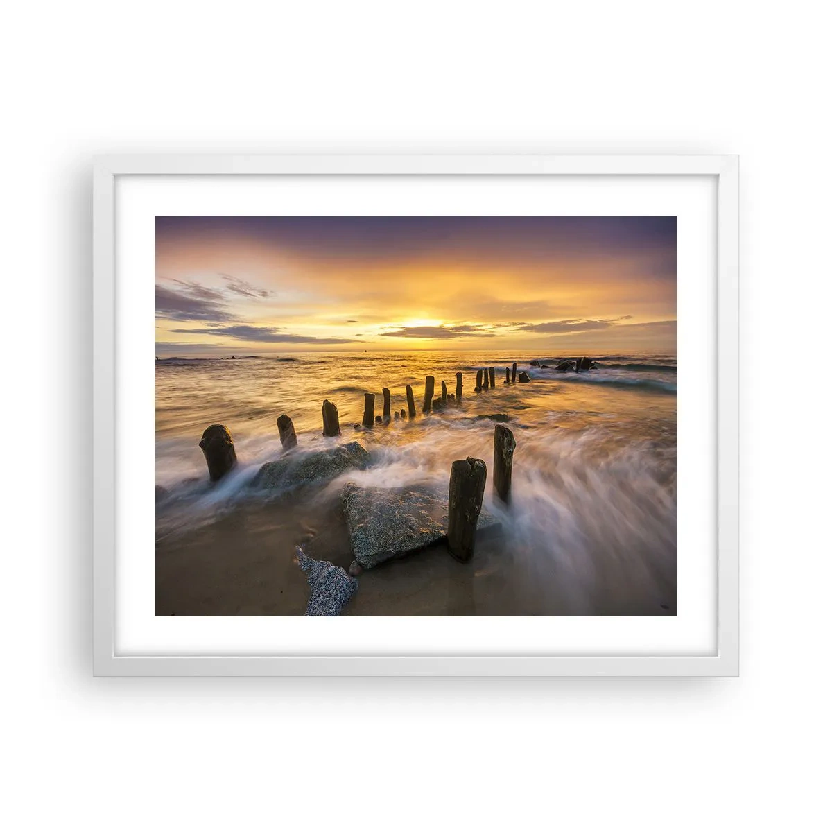 Pôster em moldura branca - A beleza crua do Mar Báltico - 50x40 cm