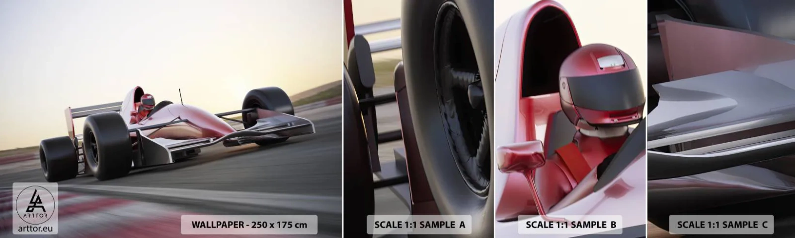 Amostra de Papel de Parede Standard Eco - Sempre um vencedor - Automotivo, Carro de corrida, Esporte - 100x30 cm