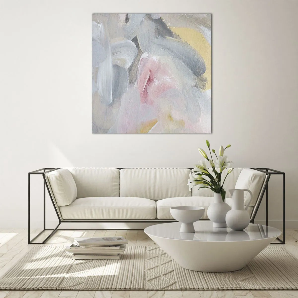 Quadro em vidro - Em um mundo pastel - 70x70 cm