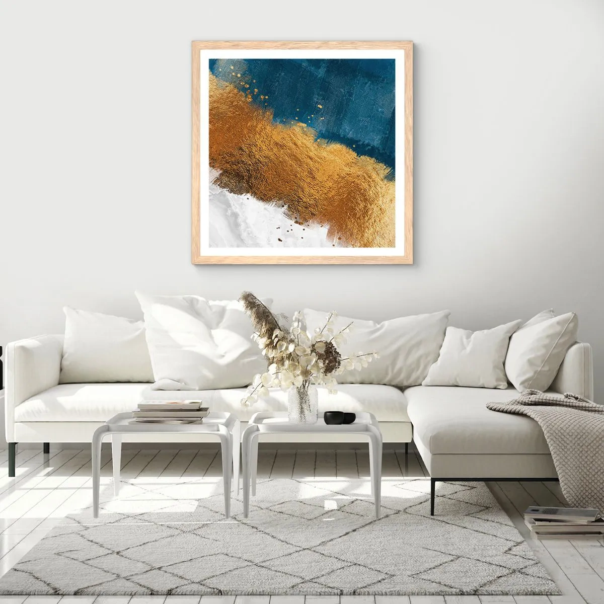 Pôster com moldura de carvalho claro - As cores do verão - 60x60 cm