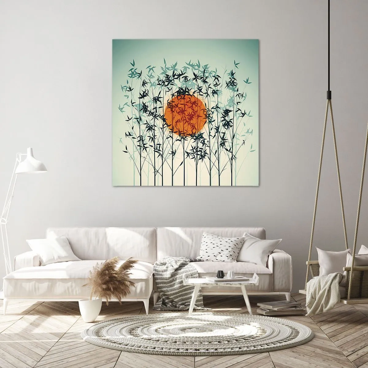 Quadro em tela - Sol japonês - 50x50 cm