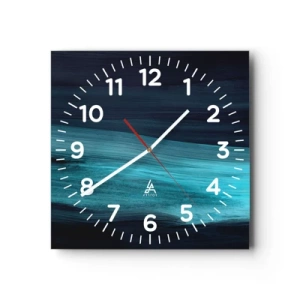 Relógio de parede - Relógio em vidro - Vá com o fluxo - 30x30 cm