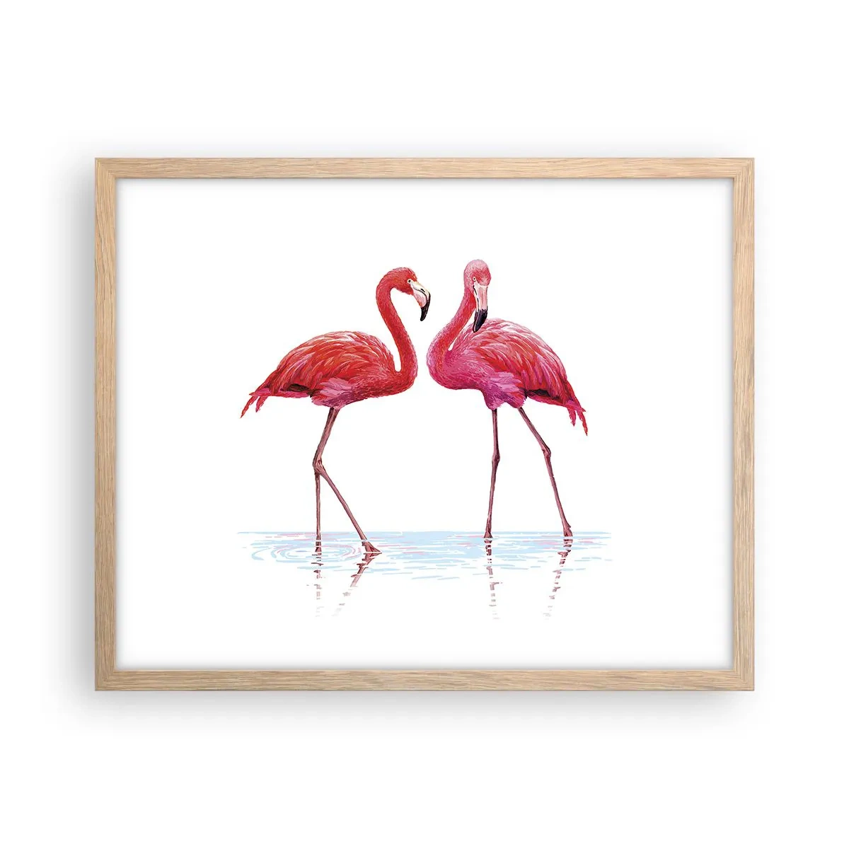 Pôster com moldura de carvalho claro - Rosa randez-vous - 50x40 cm