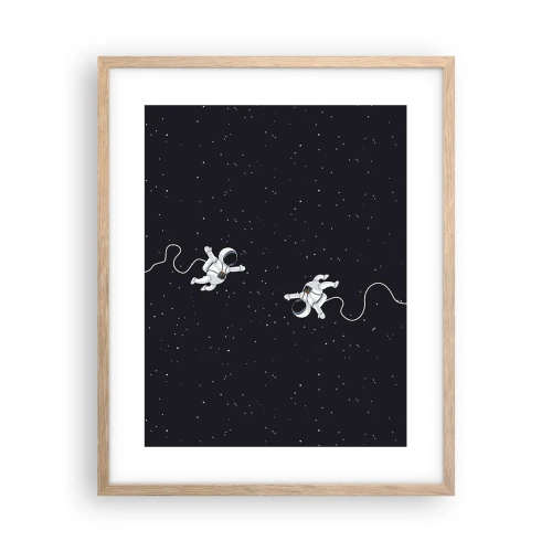 Pôster com moldura de carvalho claro - Emaranhado Cósmico - 40x50 cm